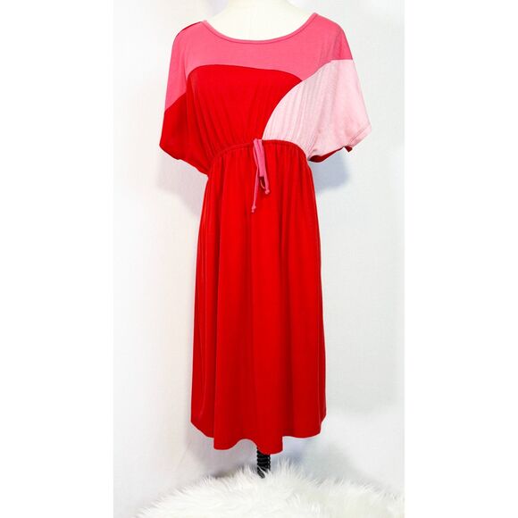 Vintage | Anticipation | Red, Pink, Light Pink Block Dress | Sz XL - Picture 4 of 8